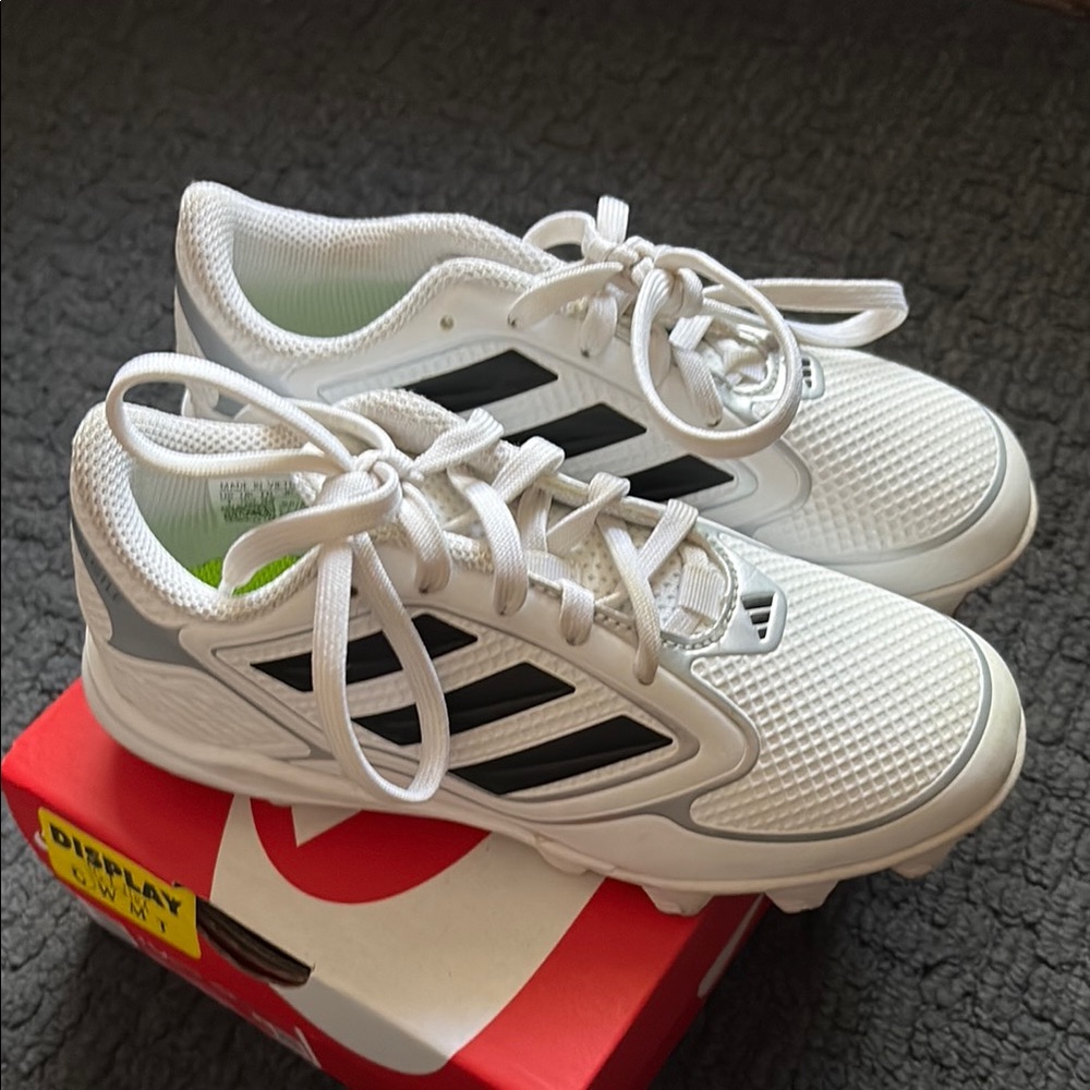 Adidas Kids White and Black Football cleats